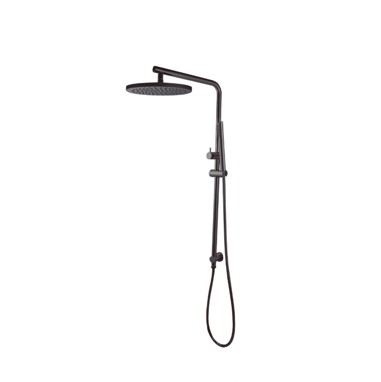10'' Round Shower Station Top Water Inlet - Brushed Gun Metal