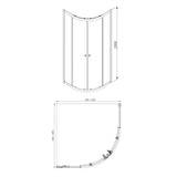 COVEY Wall To Wall Semi-Framed Curved Sliding Door Shower Screen