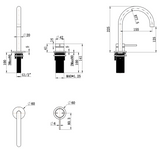 Mica Gooseneck Hob Basin Mixer Set