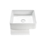 POS Fluted Gloss White/Matte White Basin (Square: 360x360x115)