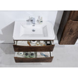 ANCONA Wall Hung Vanity Rose Wood 900mm - Clearance