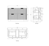 1200 Havana floor standing vanity drawing