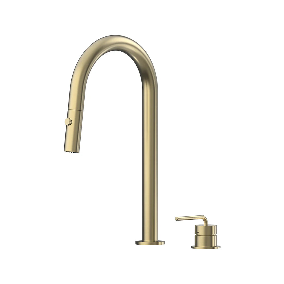 Meira Hob Pull Out Spray Sink Mixer Set 200 Curved Spout Lead Free