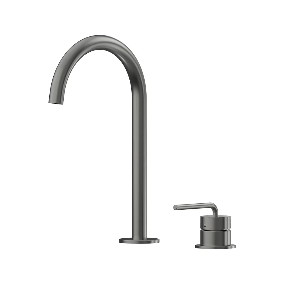 Meira Hob Basin Mixer Set 175 Curved Spout Brushed Gold Lead Free