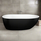 VEDA Freestanding Bathtub with Non-Overflow (Matte Black & White) (1700mm)
