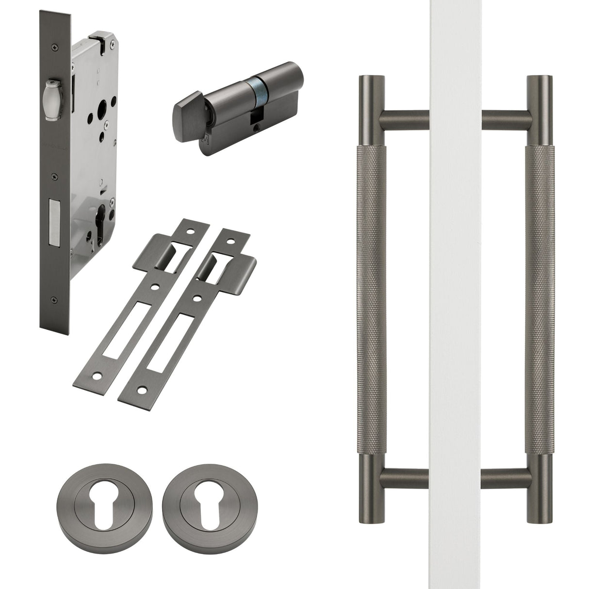 Manovella Entrance Roller Lock Kit - Charmian Pull-Gunmetal