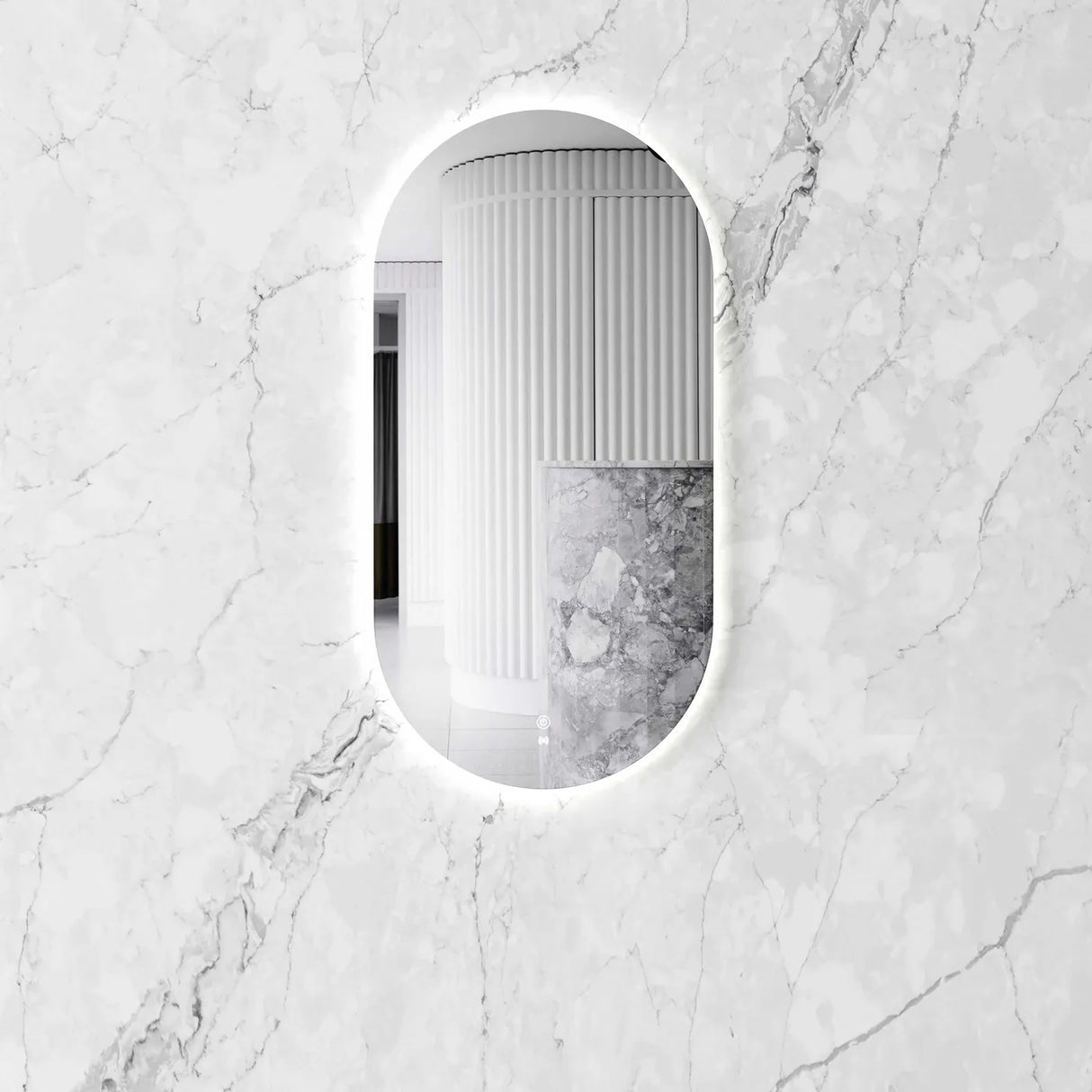 NOOSA LED Oval Frameless Mirror 900x450mm
