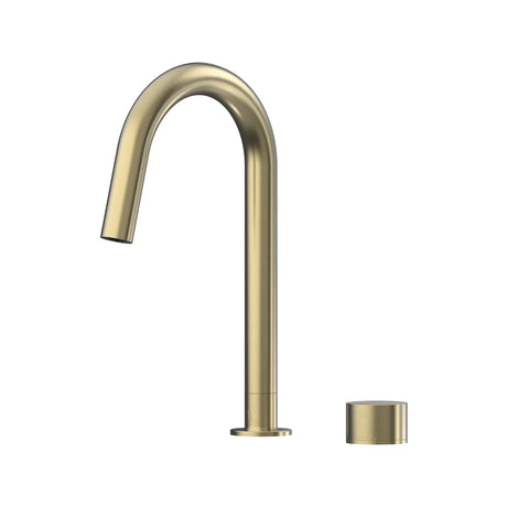 Cahya Hob Progressive Sink Mixer Set 200 Curved Spout Brushed Gold Lead Free