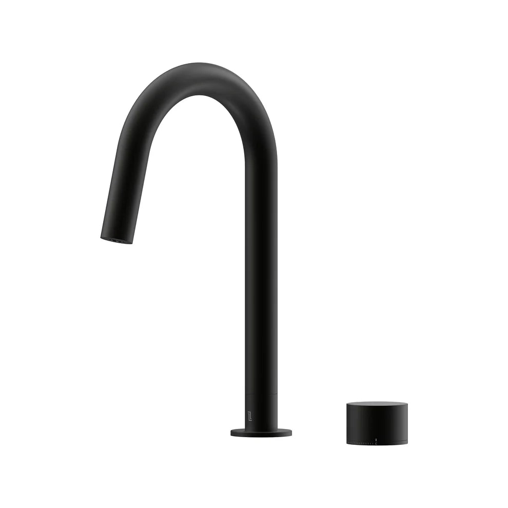Cahya Hob Progressive Sink Mixer Set 200 Curved Spout Brushed Gold Lead Free