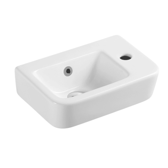 Compact Rectangle Wall Hung Basin (Mini 37L/MINI 37R) (Rectangle: 375x245x135)