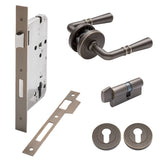 Manovella Entrance Door Kit- Lexton-Aged Brass