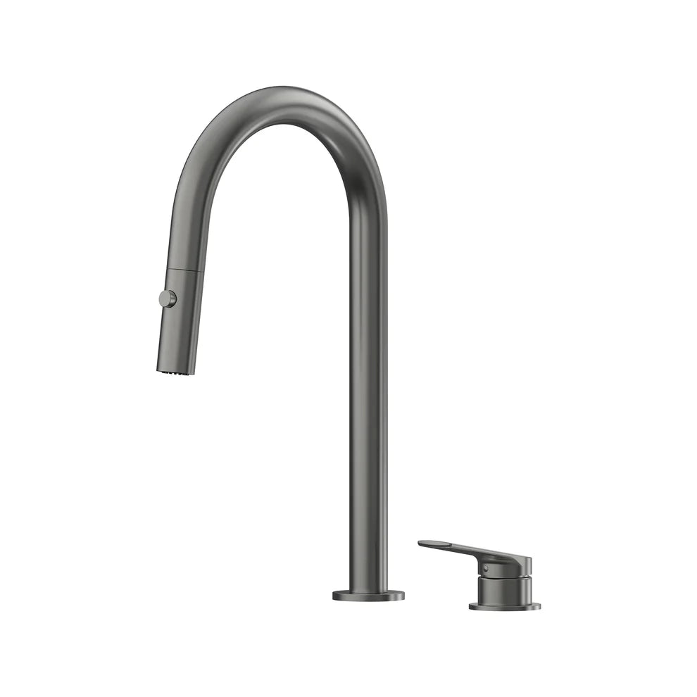Sereia Hob Pull Out Spray Sink Mixer Set 200 Curved Spout Lead Free