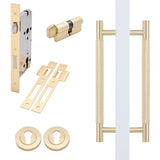 Manovella Entrance Roller Lock Kit - Charmian Pull-Satin Brass