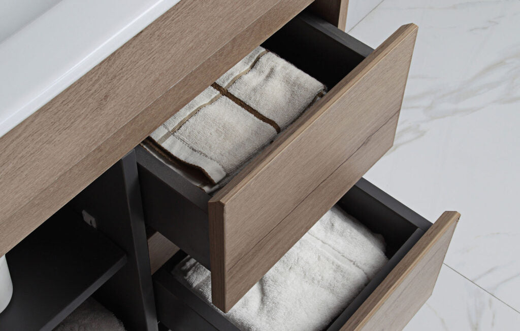 YORK Slim Wall Hung Vanity Max Oak (All Sizes)