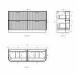 1500 Havana floor standing vanity drawing