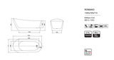 ROMANO Freestanding Bathtub Overflow 1700mm/1500mm