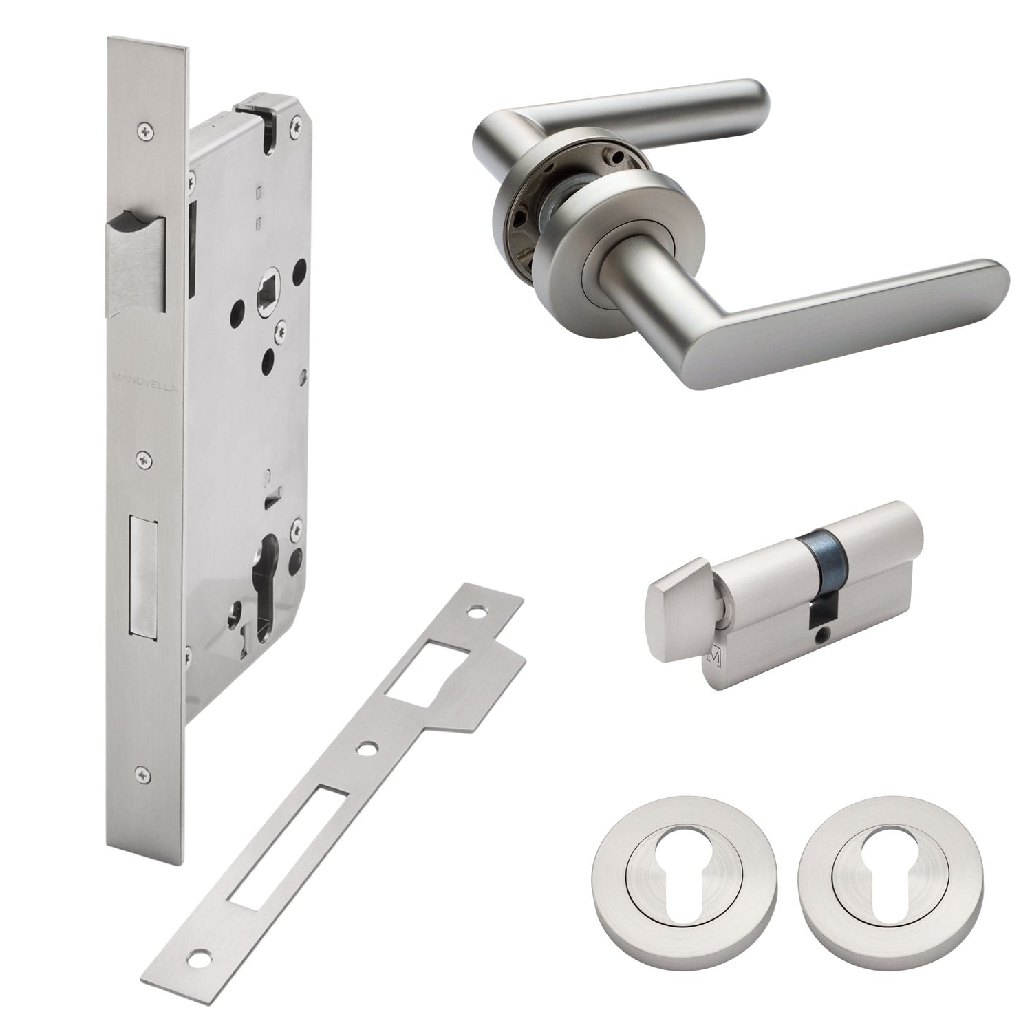Manovella Entrance Door Kit- Fairhaven-Brushed Nickel