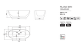 PALERMO Freestanding Bathtub Overflow 1650mm/1750mm