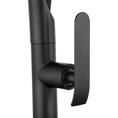 Round Pull Out Kitchen Sink Mixer Tap - Matte Black