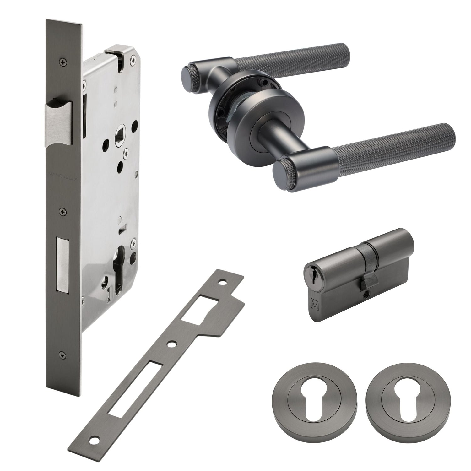 Manovella Entrance Door Kit- Rosedale-Gunmetal