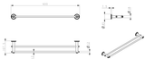 Mica Heritage Double Towel Rail - 600mm