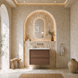 VENETTA Framed Wall Hung Vanity Walnut (All Sizes)