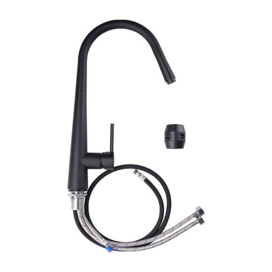 AQU Round Pull Out Kitchen Sink Mixer Tap