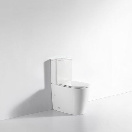 London Rimless Back To Wall Toilet Suite (Gloss White)