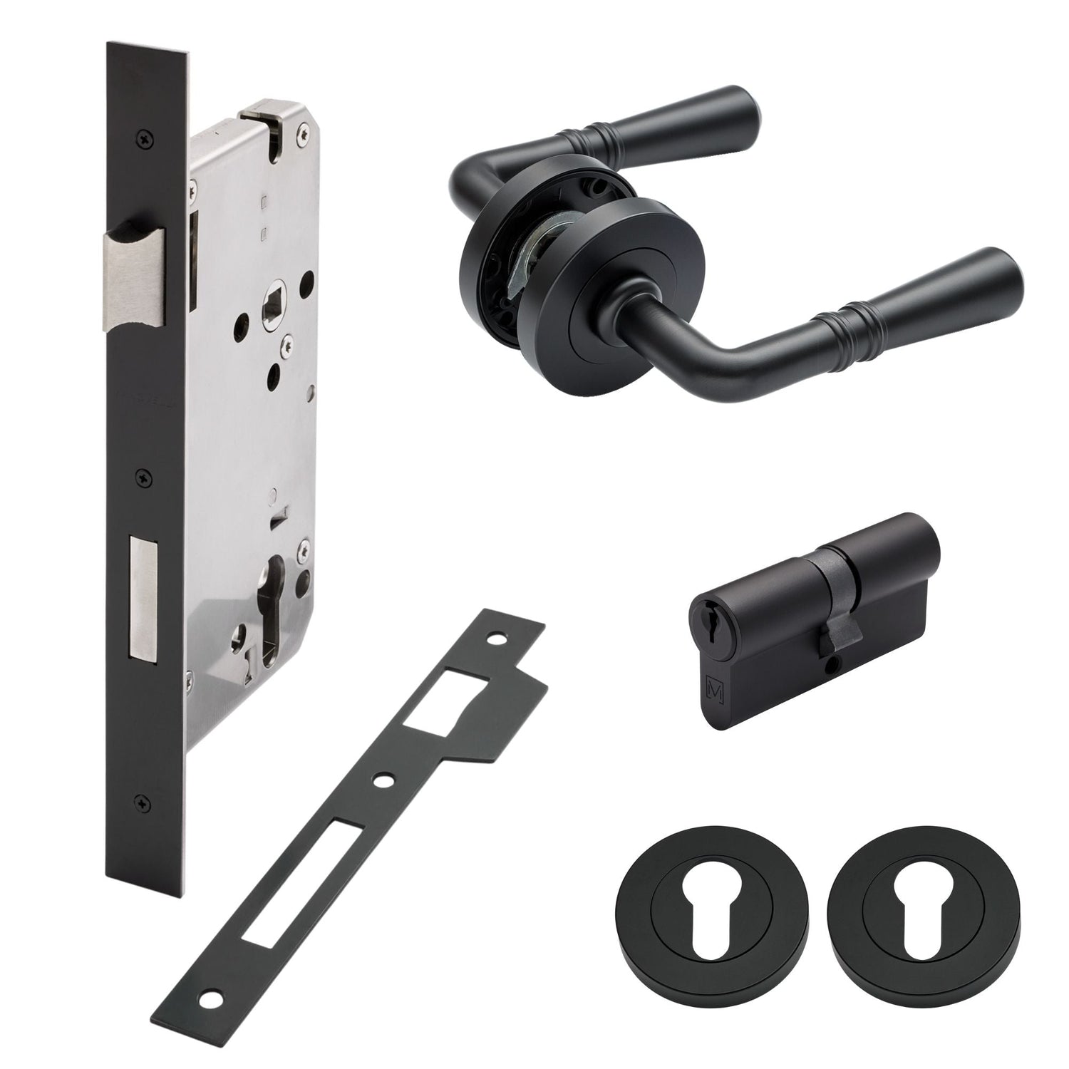 Manovella Entrance Door Kit- Lexton-Matt Black