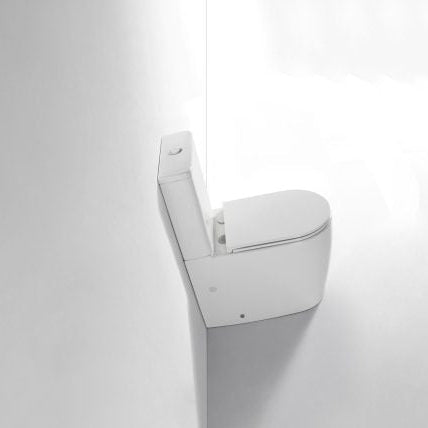 London Rimless Back To Wall Toilet Suite (Gloss White)