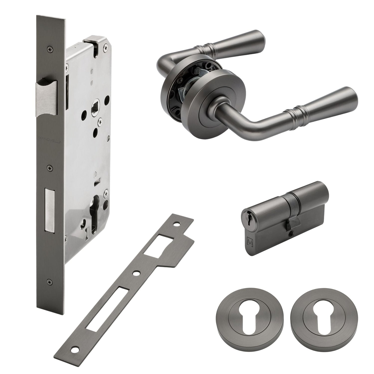 Manovella Entrance Door Kit- Lexton-Gunmetal