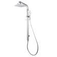 AQU 10'' Square Wide Rail Shower Station Top Water Inlet - Chrome