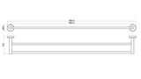 Otus Slimline SS304 Towel Rail Double 900mm - Technical Drawing