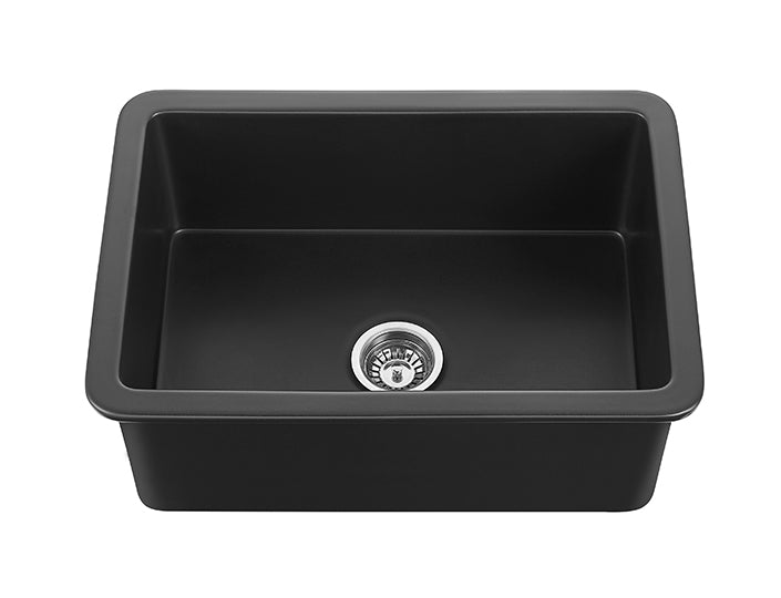 POS Camden Matte Black Fireclay Undermount Kitchen Sink 810x480x254mm