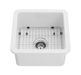 POS Camden Gloss White Fireclay Undermount Kitchen Sink 457x457x228mm