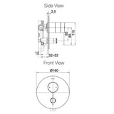KOHLER Components Shower/Bath Mixer with Diverter Thin Trim - Pin Handle