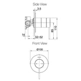 KOHLER Components Shower/Bath Mixer Thin Trim - Pin Lever Handle