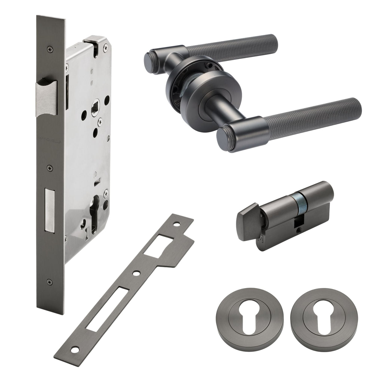 Manovella Entrance Door Kit- Rosedale-Gunmetal