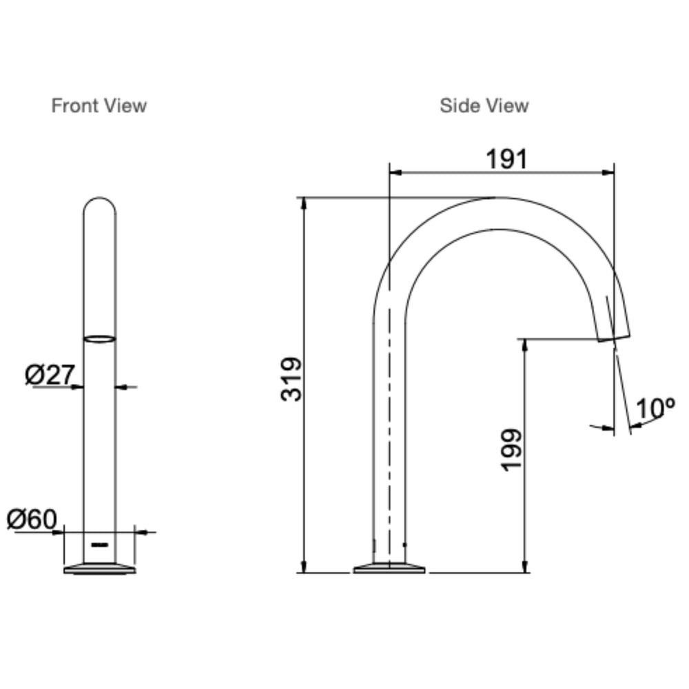 KOHLER Components Deck Mount Bath Spout - Tube (191mm)