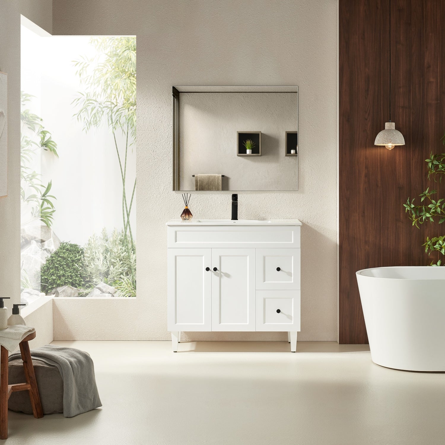 Harrington Freestanding PVC Vanity 900mm (Matte White)