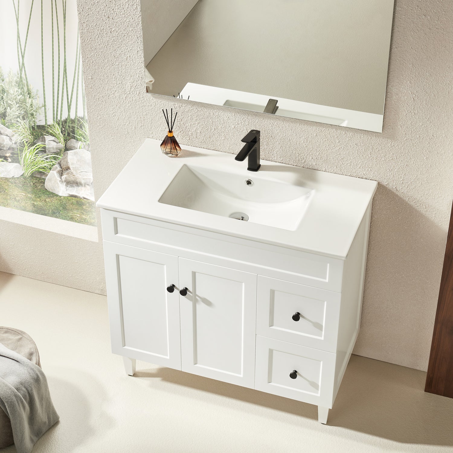 Harrington Freestanding PVC Vanity 900mm (Matte White)