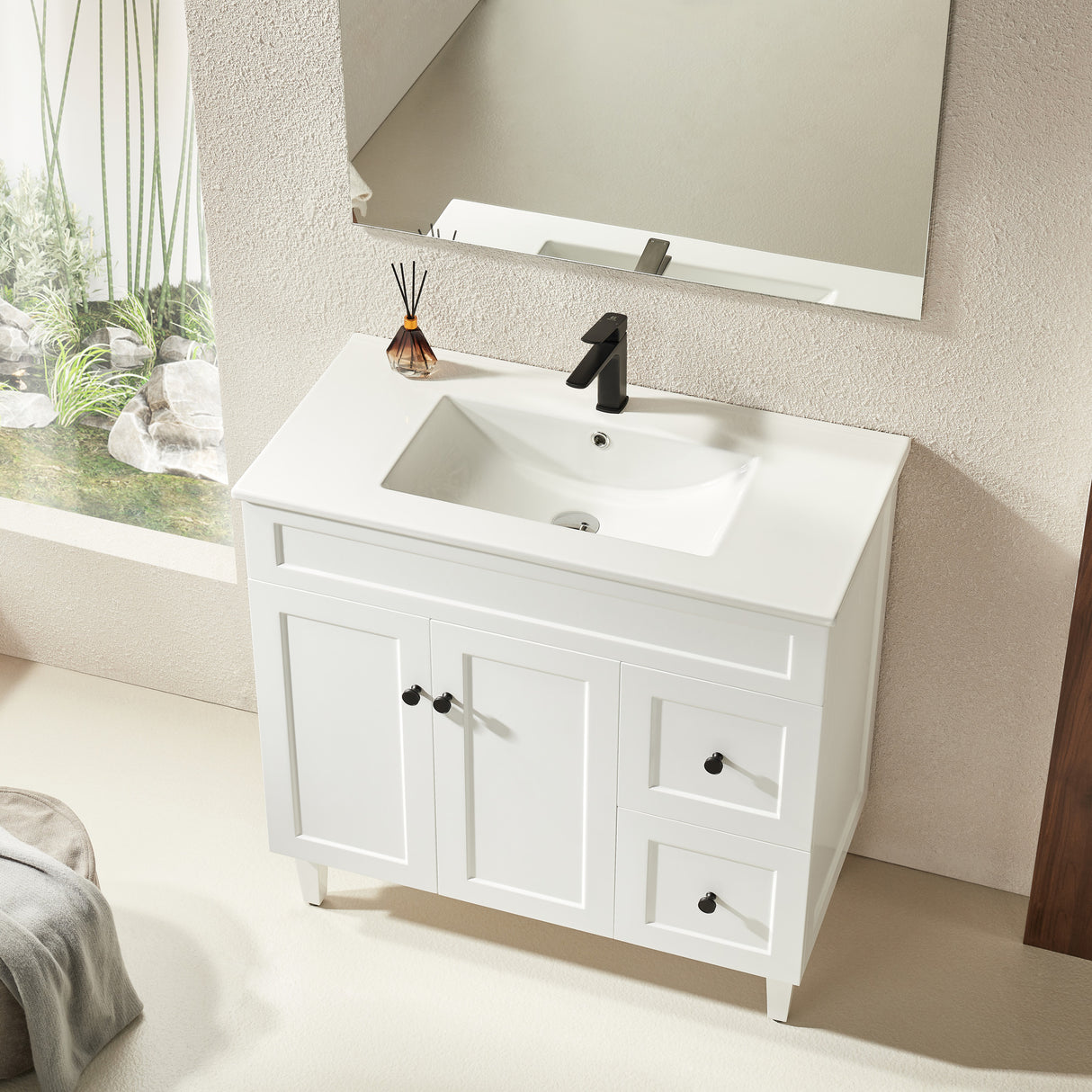 Harrington Freestanding PVC Vanity 900mm (Matte White)