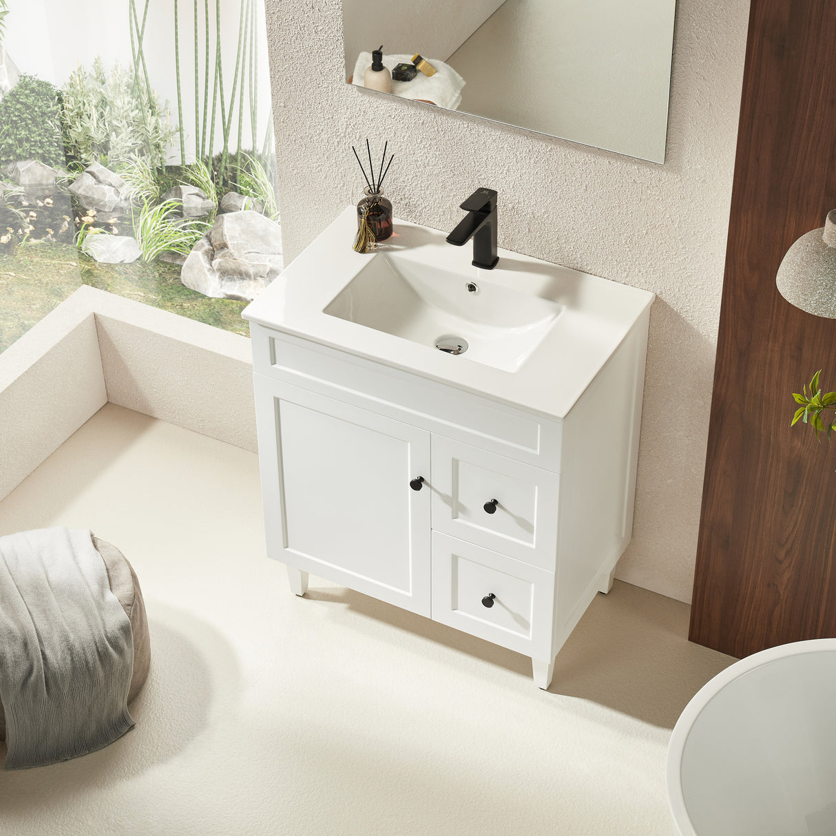 Harrington Floor PVC Cabinet Vanity 750mm (Matte White)