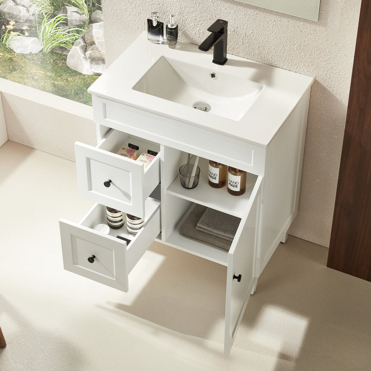 Harrington Floor PVC Cabinet Vanity 750mm (Matte White)