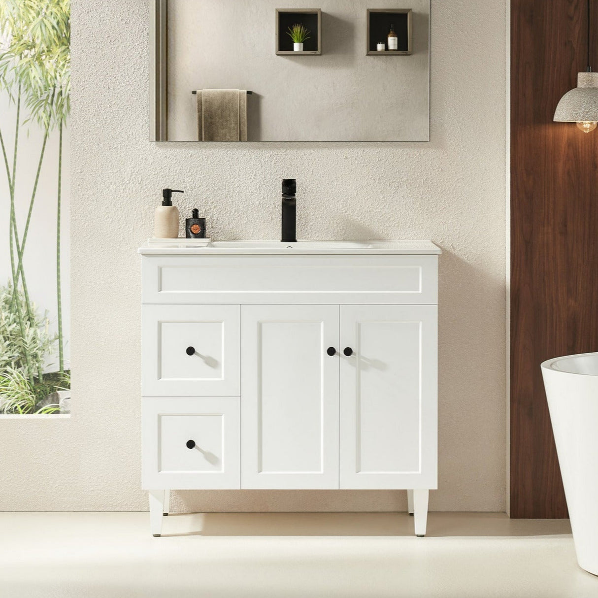 Harrington Freestanding PVC Vanity 900mm (Matte White)