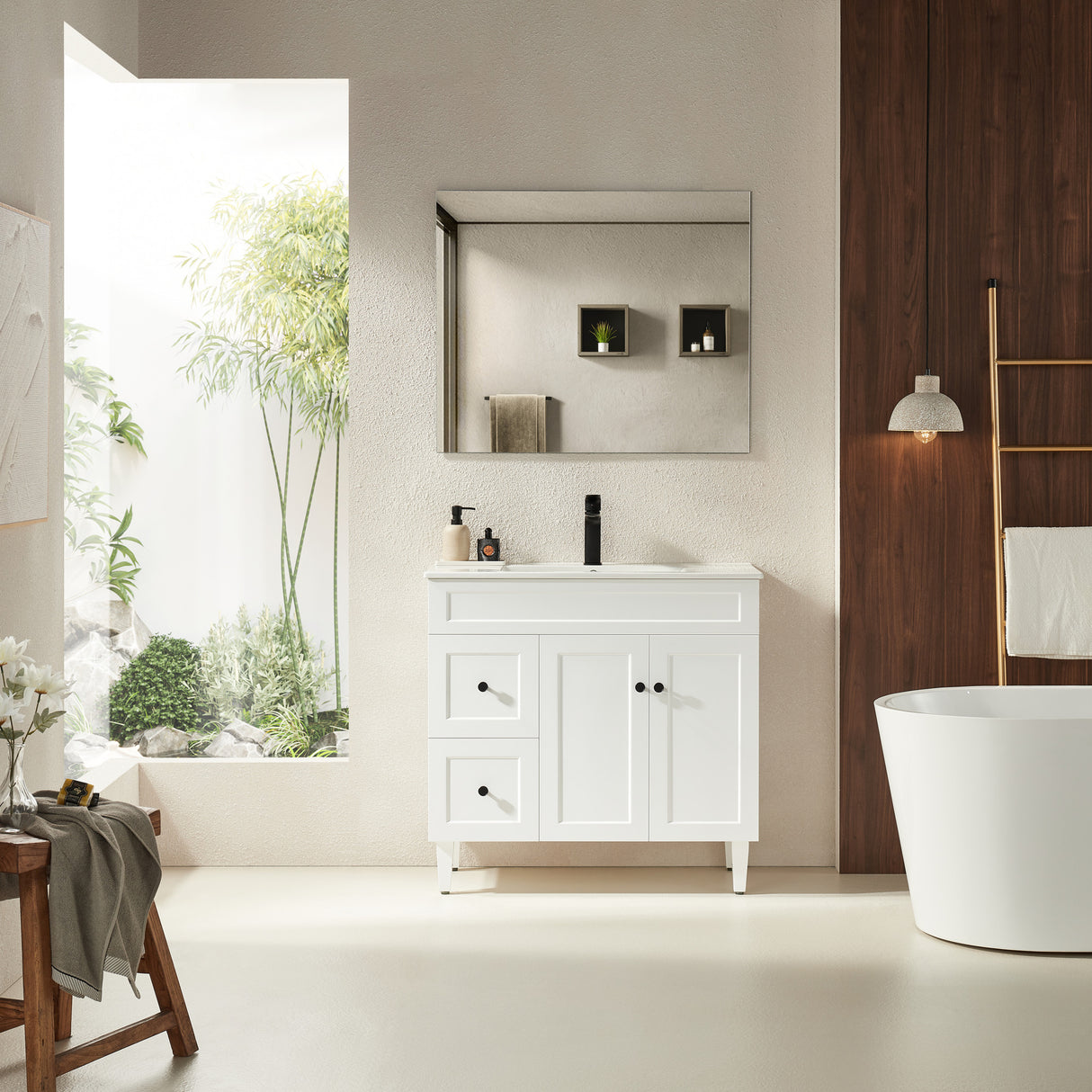 Harrington Freestanding PVC Vanity 900mm (Matte White)