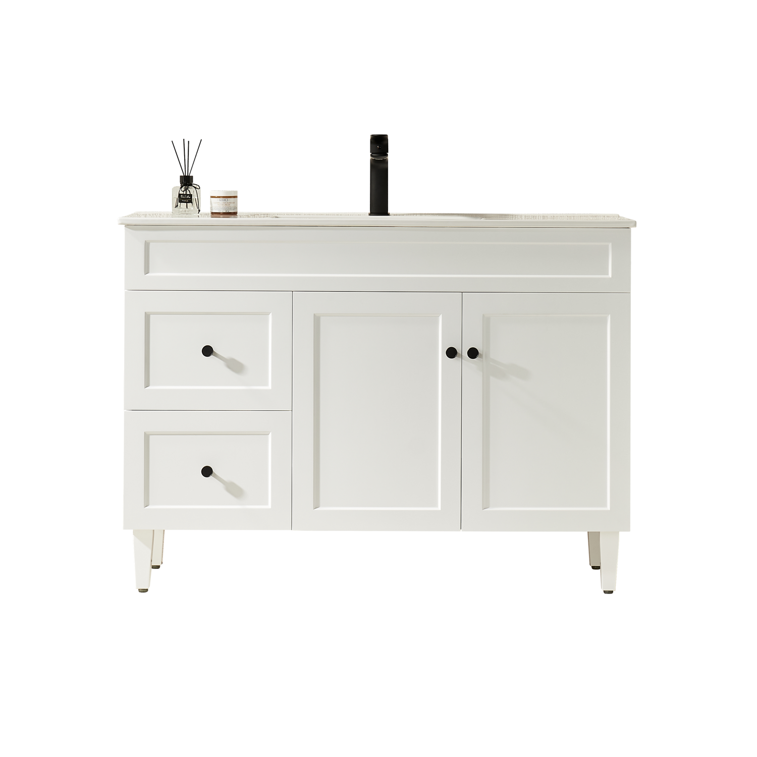 Harrington Floor PVC Cabinet Vanity 1200mm (Matte White) (Single Bowl)