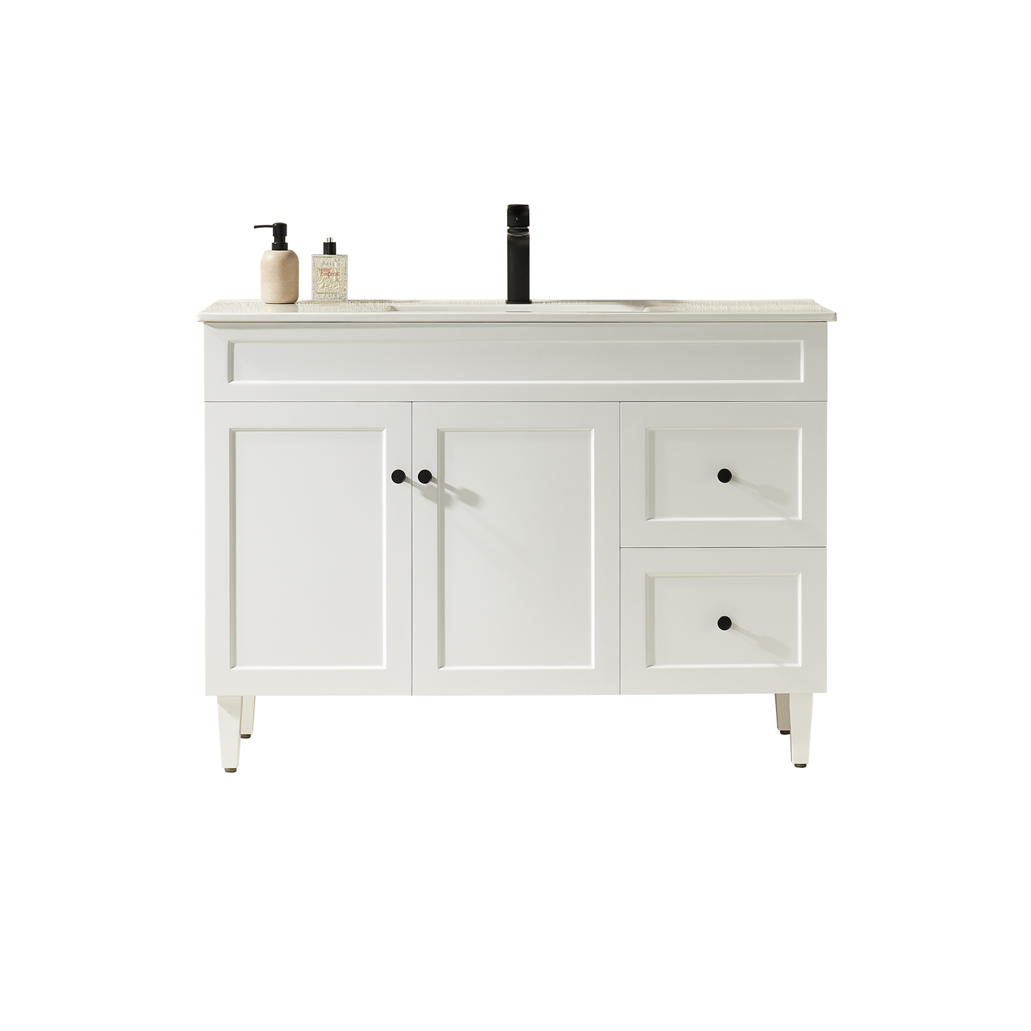 Harrington Floor PVC Cabinet Vanity 1200mm (Matte White) (Single Bowl)