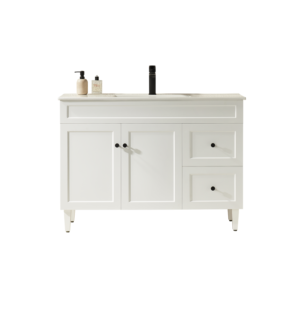 Harrington Floor PVC Cabinet Vanity 1200mm (Matte White) (Single Bowl)