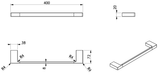 Milos Single Towel Rail - 400mm